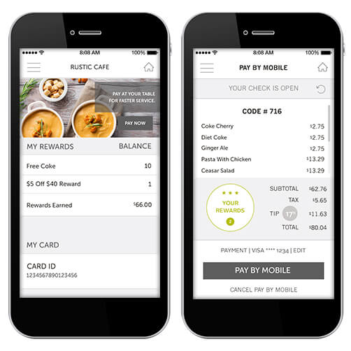 Restaurant Pay At Table With Mobile Device